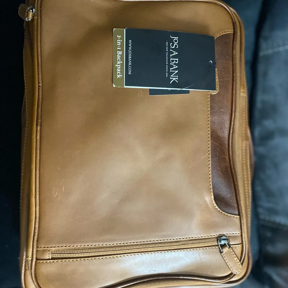 Jos. A. Bank Tan Leather Briefcase